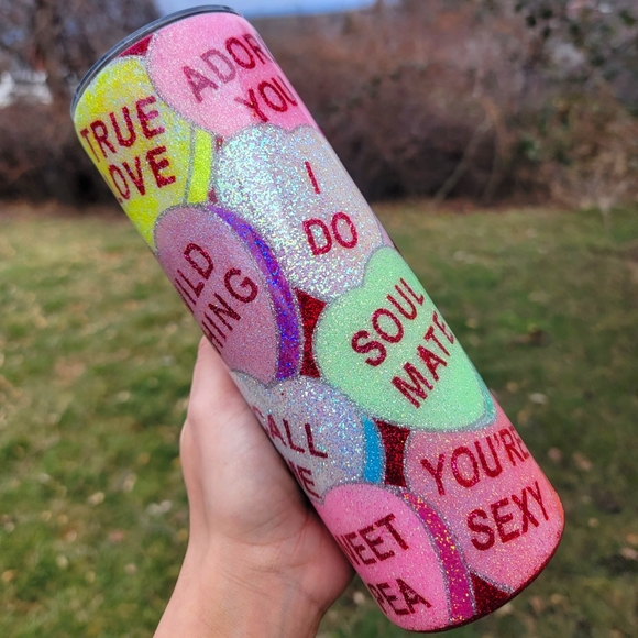 🆕️Custom, 20oz, Valentines Day, Candy Hearts, Stainless Steel Tumbler ♥️ - Picture 11 of 15